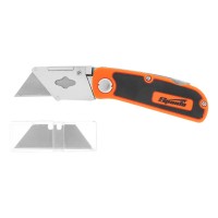 Нож, 19 мм, складной, пластиковая двухкомпонентная рукоятка, сменное трапециевидное лезвие, 5 лезвий Sparta (78981)