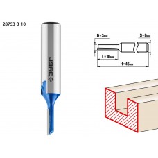 Фреза пазовая прямая 3?10 мм хвостовик 8 мм ЗУБР Профессионал 28753-3-10