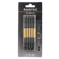 Бита ударная двусторонняя RUNTEC H6.35 110мм PH2/PH2 5 шт., RUNTEC, RT-IBD110