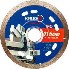 Диск алмазный сплошной по керамограниту, керамике KRUGO MASTER 115х1.1х22.23х8 mm 81011150226