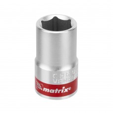 Головка торцевая, 14 мм, шестигранная, CrV, под квадрат 1/2, хромированная Matrix