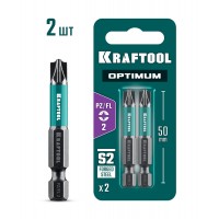 KRAFTOOL OPTIMUM PZ/FL 2, 50 мм, 2 шт, биты (261241-2-50-2)