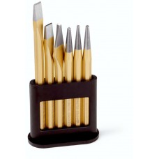 Набор инструментов по металлу, 6 пр., Зубила плоские 125 / 150 мм, Крейцмейсель 125 мм, Кернер O 4 мм, Пробойники O 3 / 4 мм, подставка (RE-4210000)