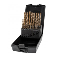 Набор свёрл по металлу, индустриальных, 19 пр.,O1.0-10.0 мм x 0.5, DIN 338, HSS-E Co5, Тип VA, 5xD (ZA-74161)