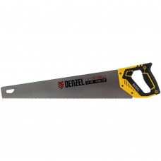 Ножовка по дереву, 500 мм, 11 TPI, зуб 3D, двухкомпонентная рукоятка Denzel (24148)