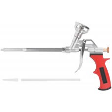 Пистолет для монтажной пены, прорезиненная ручка, поворотный верхний адаптор (14274)