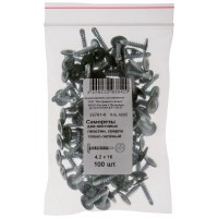 Саморезы для листовых пластин, сверло 4,2 х 16 темно-зеленый 100 шт,RAL 6005 Фасовка (22781-0)