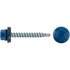 Шурупы кровельные со сверлом 4.8 х 38 синий 100шт , RAL 5005 Фасовка (23533-0)