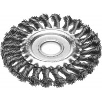 Щетка дисковая для УШМ 125 мм, жгутированная стальная проволока 0.5 мм Professional STAYER 35120-125