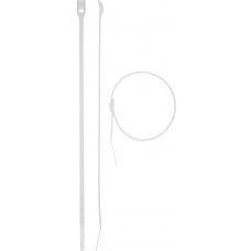 Кабельные стяжки с плоским замком 4.6 x 255 мм, нейлон РА66, 25 шт, белые КОБРА ЗУБР Профессионал 30930-46-255