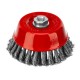 Щетка для УШМ, 125 мм, М14, чашка, двухрядная, крученая проволока 0.35 мм Matrix (74678)