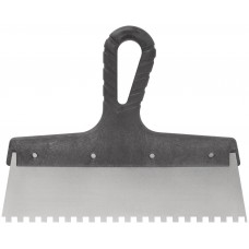 Шпатель фасадный нержавеющий зубчатый 250 мм / зуб 6 мм (06607)