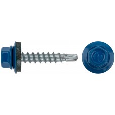 Шурупы кровельные со сверлом 4.8 х 28 синий, RAL 5005 250 шт.(фасовка) (23513-4)