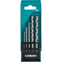 Набор сверл по бетону 5 шт: d 4-5-6-8-10 мм СИБИН 29112-H5