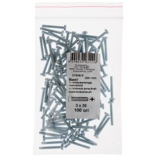 Винт с полуцилиндрич. головкой с полной резьбой оцинков. DIN 7985 3х20 100 шт Фасовка (27696-0)