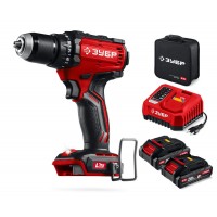 Дрель-шуруповерт бесщеточная 20 В 65 Н·м 2 АКБ LMS 2 А·ч сумка ЗУБР ДБ-65-22