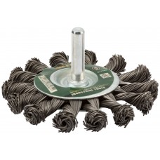 Корщетка-колесо, со штифтом, стальная витая проволока 75 мм (38585)