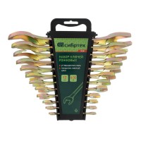 Набор ключей рожковых 6-32 мм, 12 шт, желтый цинк Сибртех (15281)