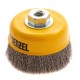 Щетка для УШМ, 100 мм, Чашка, витая нержавеющая проволока 0.3 мм, М14 Denzel (746053)