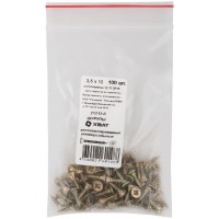 Шурупы желтопассированные, универсальные 3,5 х 12 100 шт Фасовка (21212-0)