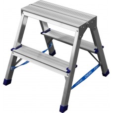 Стремянка двухсторонняя алюминиевая 2 ступени СИБИН 38825-02