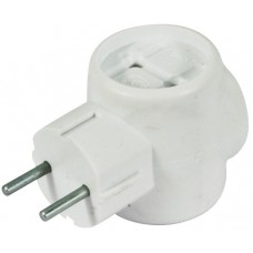 Тройник сетевой, без заземления, полистирол, белый 10 А (84314)