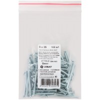 Винт с потайной головкой с полной резьбой оцинкованный DIN 965 3х35 100 шт Фасовка (27756-0)