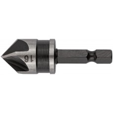 Зенкер конический, легированная сталь, хвостовик под биту, 16 мм (36446)