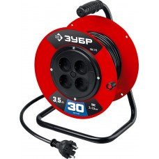 Удлинитель силовой на катушке ПВС 2 x 1.5 мм2 30 м 3500 Вт ЗУБР ПВС-215 55103-30