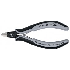 Бокорезы прецизионные ESD, острая головка, зажим для проволоки, 125 мм, 2-комп антистатические ручки (KN-7962125ESD)