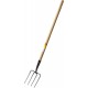 Вилы кованые 180 х 220 х 1300 мм, четырёхрогие, кованные зубья, антикор. покрытие, деревянный черенок высш. сорт GRINDA 39721