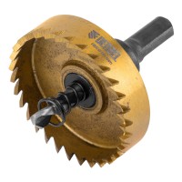 Коронка по металлу HSS, 55 мм, нитридтитановое покрытие Denzel (724118)