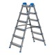 Стремянка двухсторонняя 6 ступеней, сталь профиль, стальные ступени, Сибртех (97986)