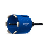 Коронка алмазная сегментная для подрозетников d 82 мм, М16, рабочая глубина 75 мм, лазерная сварка ЗУБР АСК Профессионал 29875-82