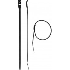 Кабельные стяжки с плоским замком 7.6 x 280 мм, нейлон РА66, 10 шт, черные КОБРА ЗУБР Профессионал 30935-76-280