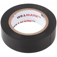 Изолента ПВХ самозатухающая WILLMARK 19 мм х 0,16 мм х 10 м ( черная ) (11012)