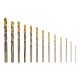 Набор сверл по металлу, 1,5-6,5мм, Р6М5К8-TiN, Golden Tip, 13 шт Denzel (723006)