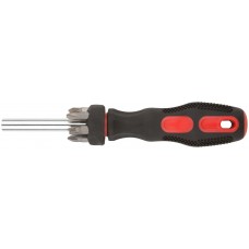 Отвертка 6 CrV бит, прорезиненная ручка с антискользящим покрытием (56238)