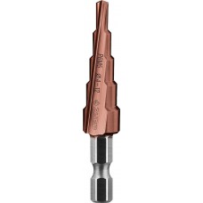 Ступенчатое сверло 4-12 мм, 5 ступеней, сталь Р6М5, кобальтовое покрытие Кобальт ЗУБР Профессионал 29672-4-12-5_z01