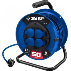 Удлинитель силовой на катушке ПВС 3 x 1.5 мм2 50 м 3500 Вт IP44 ЗУБР ПВС 315 Профессионал 55081-50_z01