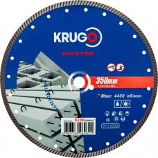 Диск алмазный Турбо по железобетону KRUGO MASTER 350х3,0х25,4х12 mm 81063500263