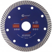 Диск отрезной алмазный сверхтонкий, супер-турбо, мелкий зуб CUTOP, 125 x 2.3 x 10 x 22.2 мм (65-12523)