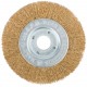 Корщетка-колесо, посадочный диаметр 22,2 мм, стальная латунированная волнистая проволока 125 мм (39065)