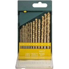 Набор сверл HSS по металлу, титановое покрытие, 13 шт. (1,5-2-2,5-3-3,2-3,5-4-4,5-4,8-5-5,5-6-6,5 мм) (34217)