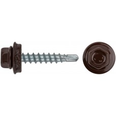 Шурупы кровельные со сверлом 4.8 х 28 коричневый, RAL 8017 250 шт. (фасовка) (23515-4)