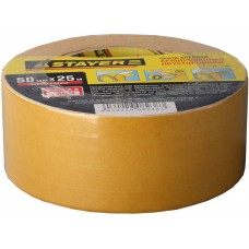Лента клейкая двухсторонняя 50 мм, 25 м, на тканевой основе STAYER Professional 1217-25