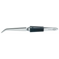 Пинцет крестовидный, тонкие зазубренные губки 45°, 160 мм, пружинная сталь, хром (KN-929590)