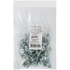 Саморезы для листовых пластин, остроконечные 4,2 х 32 100 шт Фасовка (22732-0)