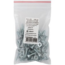 Шурупы оцинкованные, универсальные 5 х 20 100 шт Фасовка (20520-0)
