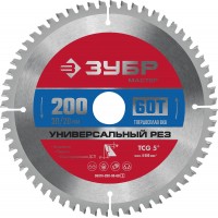 Диск пильный по алюминию 200 x 30 мм, 60Т ЗУБР Универсальный рез 36916-200-30-60_z01